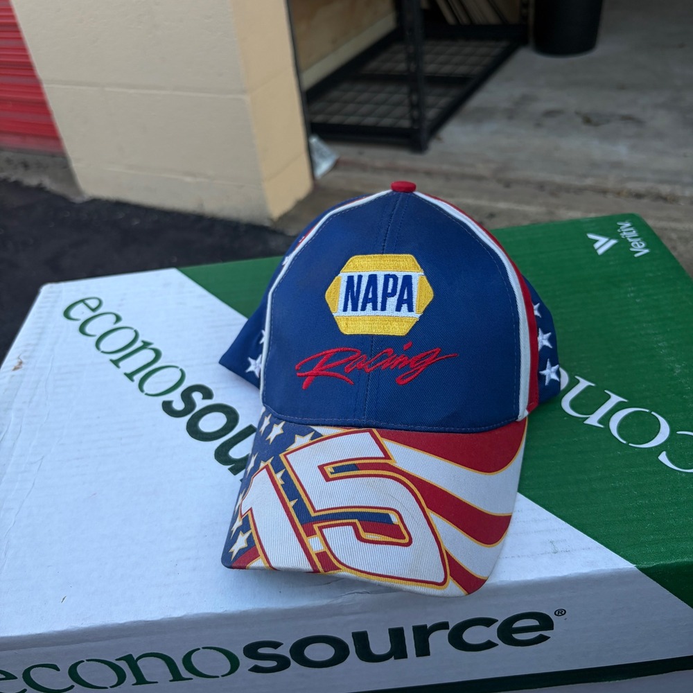 NAPA Racing Michael Waltrip #15 Hat Blue Red White Stars Stripes NASCAR Cap Men